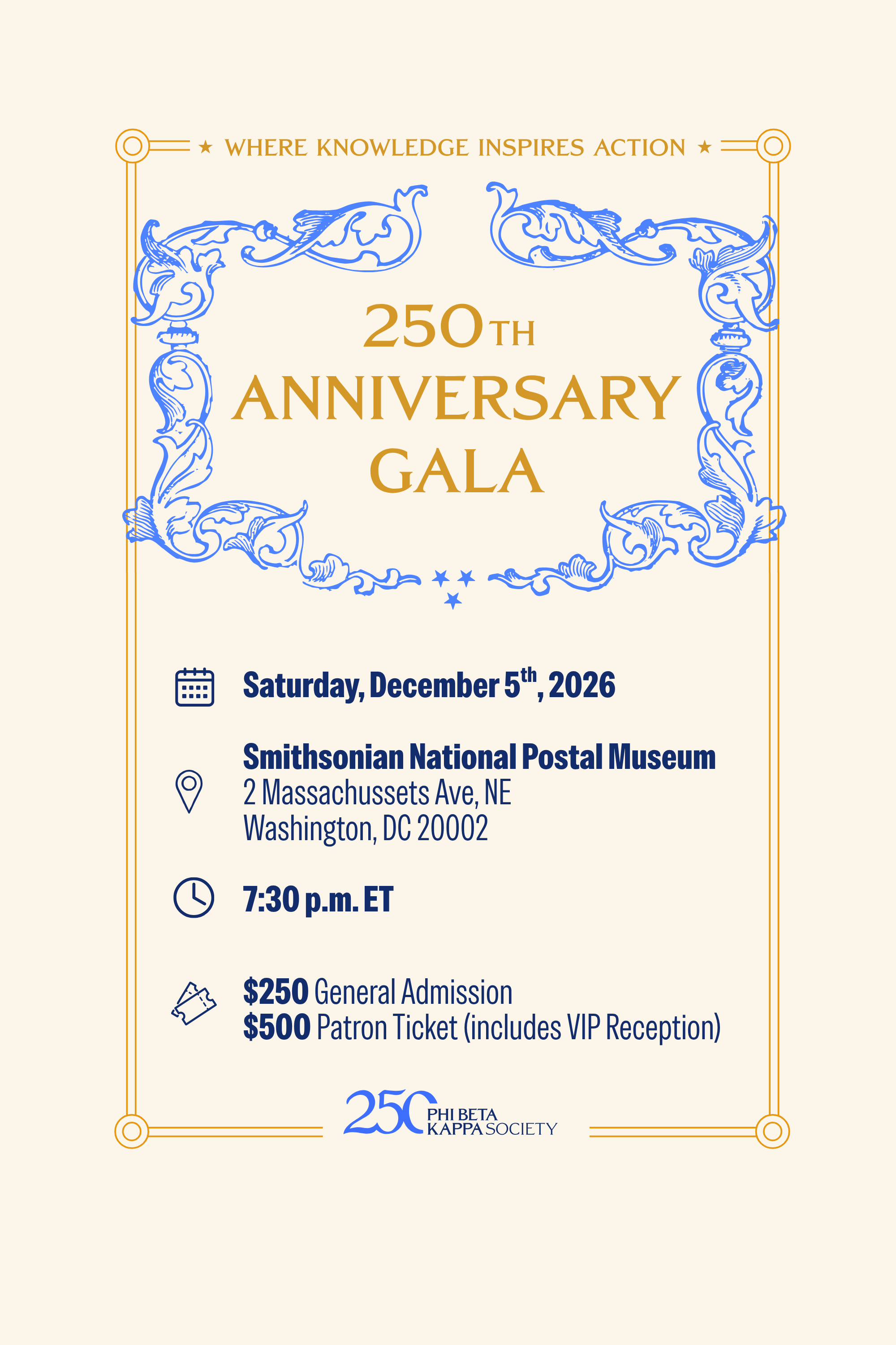 Phi Beta Kappa's 250th Anniversary Gala